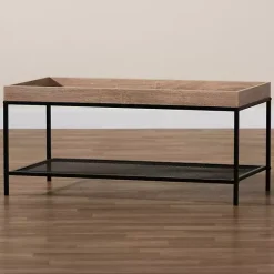 Best Kirklands Home Wood Raised Edge Coffee Table Brown