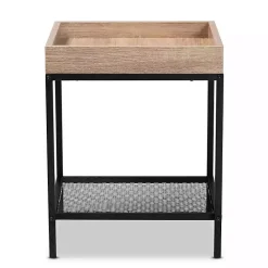 Sale Kirklands Home Wood Raised Edge Side Table Brown