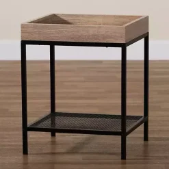 Sale Kirklands Home Wood Raised Edge Side Table Brown
