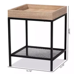 Sale Kirklands Home Wood Raised Edge Side Table Brown