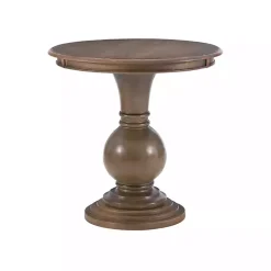 Sale Kirklands Home Wood Round Base Side Table Brown