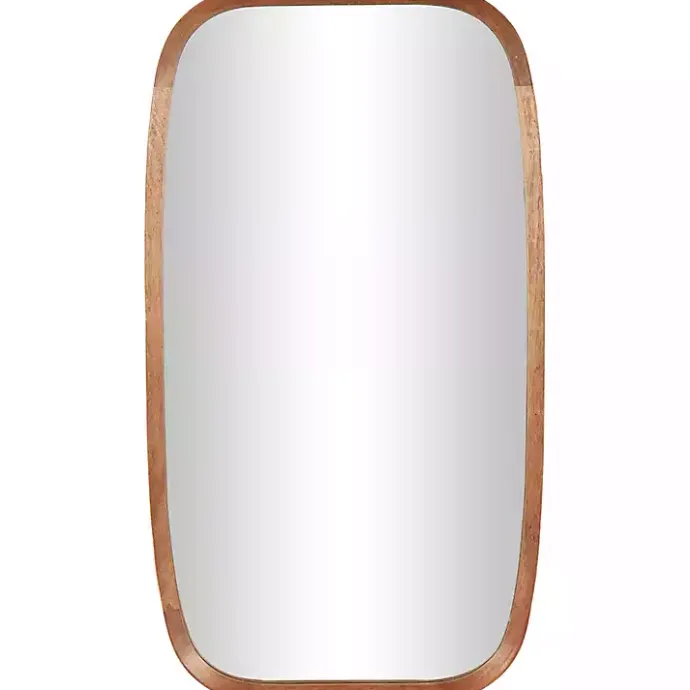 Clearance Kirklands Home Wood Rounded Edges Mirror Brown
