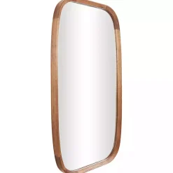 Clearance Kirklands Home Wood Rounded Edges Mirror Brown