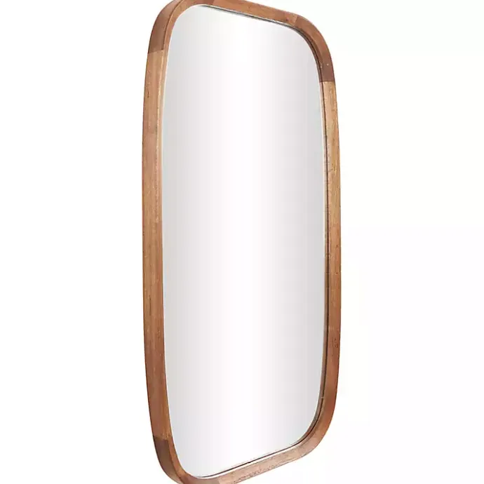 Clearance Kirklands Home Wood Rounded Edges Mirror Brown