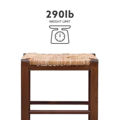 Outlet Kirklands Home Wood Seagrass Backless 2-pc. Bar Stool Set Brown