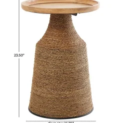 Kirklands Home Wood Wrapped Accent Table Brown