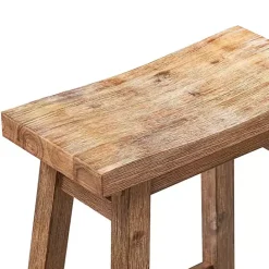 Sale Kirklands Home Wooden Saddle Seat Counter Stool Brown
