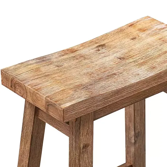 Sale Kirklands Home Wooden Saddle Seat Counter Stool Brown