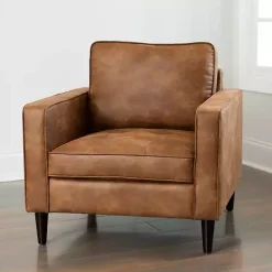 Kirklands Home Wyatt Faux Leather Armchair Brown