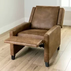 Clearance Kirklands Home Wyatt Faux Leather Recliner Brown