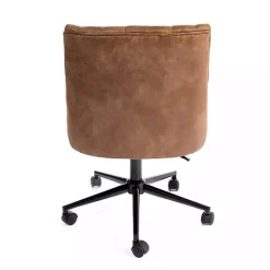 New Kirklands Home Wyatt Faux Leather Swivel Office Chair Brown