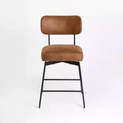 Clearance Kirklands Home Wyatt Faux Leather Swivel Counter Stool Brown
