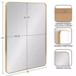 Outlet Kirklands Home Brushed Gold Sada Wall Mirror
