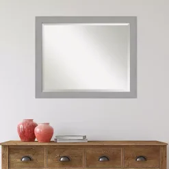 Best Kirklands Home Brushed Metallic Silver Frame Beveled Mirror