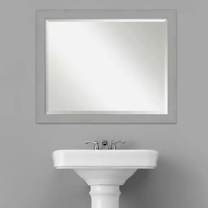 Best Kirklands Home Brushed Metallic Silver Frame Beveled Mirror