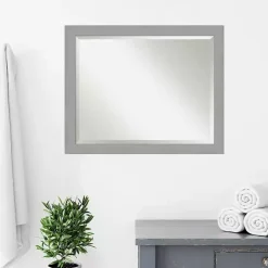 Best Kirklands Home Brushed Metallic Silver Frame Beveled Mirror