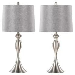 Kirklands Home Brushed Nickel Ashley Table Lamps, Set of 2