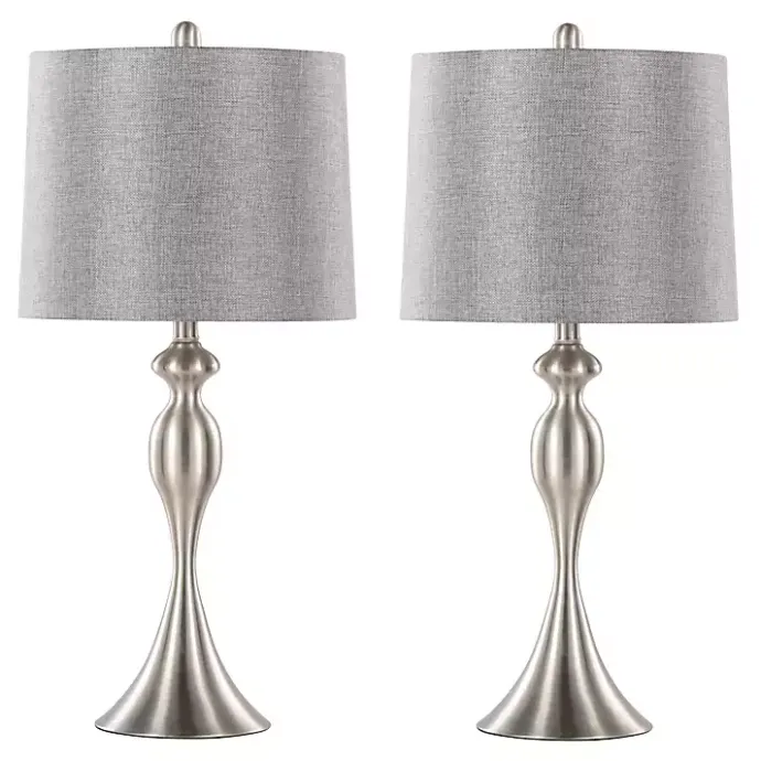 Kirklands Home Brushed Nickel Ashley Table Lamps, Set of 2