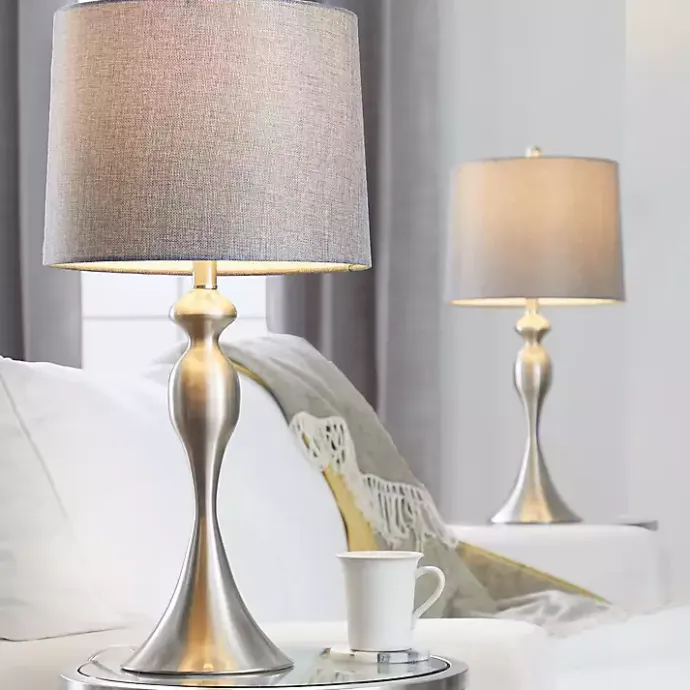 Kirklands Home Brushed Nickel Ashley Table Lamps, Set of 2