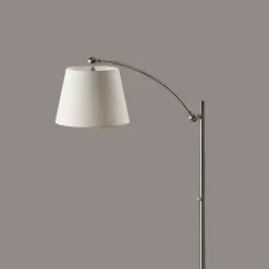 Outlet Kirklands Home Brushed Adjustable Arm Floor Lamp Silver