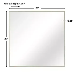 Best Kirklands Home Brushed Metal Square Framed Mirror Silver