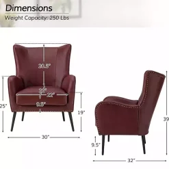New Kirklands Home Burgundy Faux Leather Accent Chair Red
