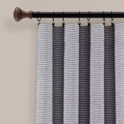 Clearance Kirklands Home Buttons and Stripes Curtain Panel Set, 84 in. Gray