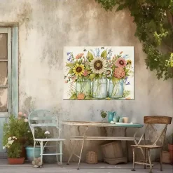 Best Kirklands Home Buzzing Bouquets Outdoor Canvas Art Print Multi
