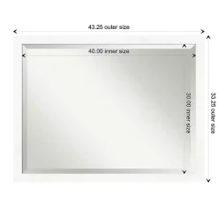 Hot Kirklands Home Cabinet White Narrow Frame Beveled Mirror
