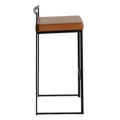 Best Kirklands Home Camel Faux Leather Stackable Bar Stools, Set of 2 Tan