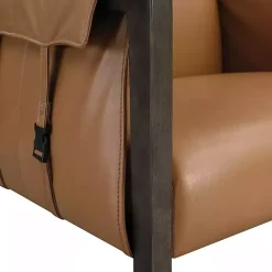 Hot Kirklands Home Camel Parkfield Faux Leather Accent Chair Brown