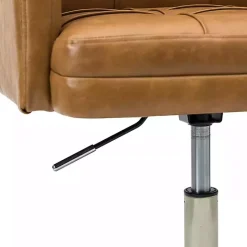 Hot Kirklands Home Camel Tufted Faux Leather Swivel Office Chair Tan