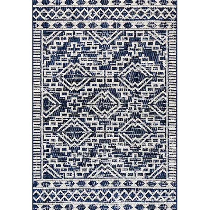 Kirklands Home Cammie Blue Moroccan Tribal Outdoor Rug, 8x10