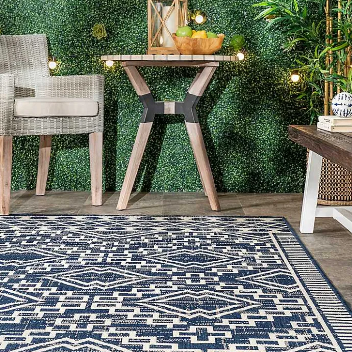 Kirklands Home Cammie Blue Moroccan Tribal Outdoor Rug, 8x10