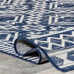 Kirklands Home Cammie Blue Moroccan Tribal Outdoor Rug, 8x10