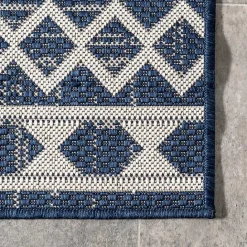Kirklands Home Cammie Blue Moroccan Tribal Outdoor Rug, 8x10