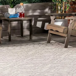 Hot Kirklands Home Cammie Gray Moroccan Geometric Outdoor Rug, 8x10