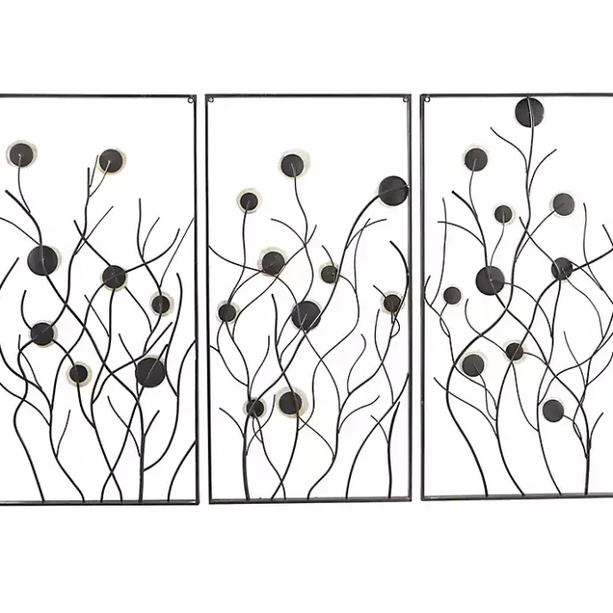 Hot Kirklands Home Capiz Flowers Metal Wall Plaques, Set of 3