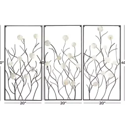 Hot Kirklands Home Capiz Flowers Metal Wall Plaques, Set of 3