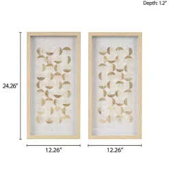 Hot Kirklands Home Capiz Shells Emblem Framed Wall Plaques, Set of 2