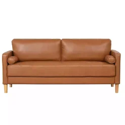 Online Kirklands Home Caramel Faux Leather Chelsea Sofa Brown