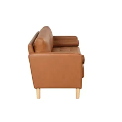 Online Kirklands Home Caramel Faux Leather Chelsea Sofa Brown