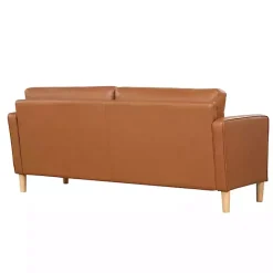 Online Kirklands Home Caramel Faux Leather Chelsea Sofa Brown