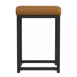 Sale Kirklands Home Caramel Faux Leather Upholstered Counter Stool Tan