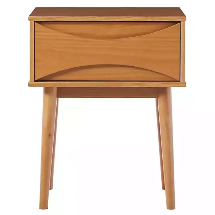 Discount Kirklands Home Caramel Wood Mid-Century Modern Nightsd Tan