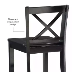 Best Kirklands Home Carter X-Back Counter Stool Black
