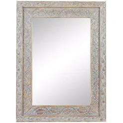 Hot Kirklands Home Carved Floral Mango Wood Mirror