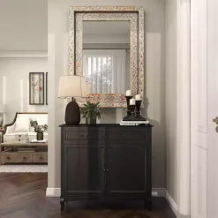 Hot Kirklands Home Carved Floral Mango Wood Mirror