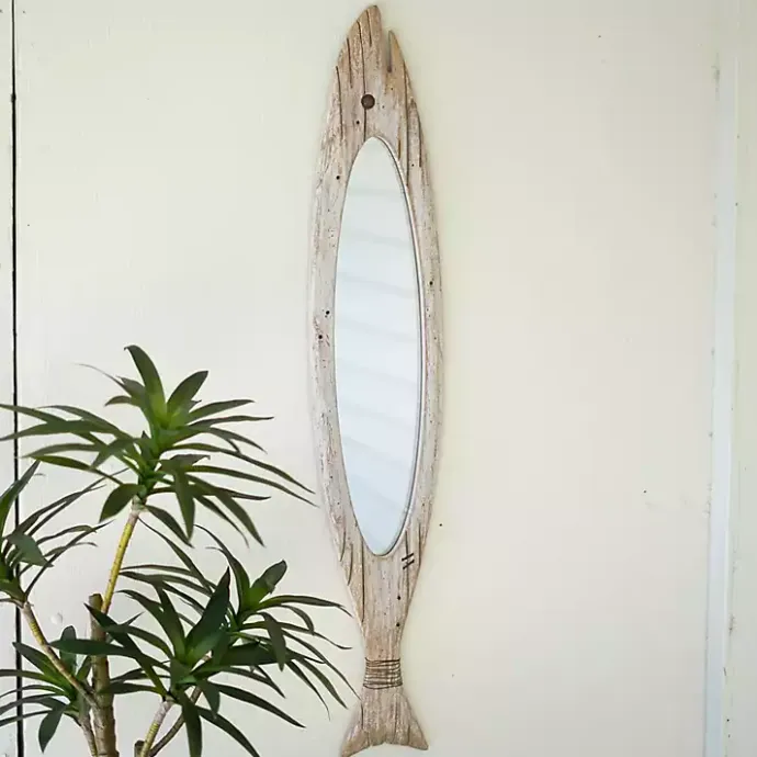 Best Kirklands Home Carved Wooden Fish Wall Mirror