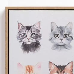 Sale Kirklands Home Cat Portraits Framed Canvas Art Print